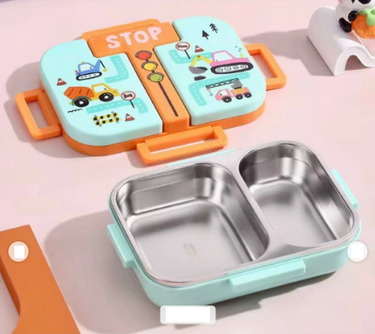 600ml Kids Traffic Themed Stainless Steel Lunch Box